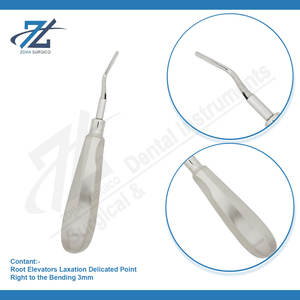 Elevador de raíz derecho a la flexión 3mm fabricante de instrumentos de elevador de raíz Dental de acero inoxidable de alta calidad Pakistán - Product Image 3