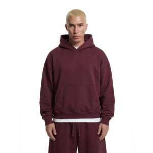 Sudadera Deportiva Z25 Color Granate, 530GSM, Felpa Orgánica, Tallas XXS a 6XL, con Cierre, Bordado 3D y Serigrafía - Product Image 1
