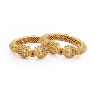 Gelang antik dapat dibuka tahan lama terbaik dengan lapisan emas perhiasan Arab buatan tangan di India