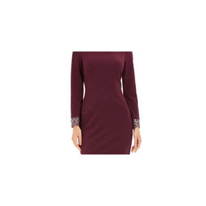 Abito da cocktail a tubino viola da donna Vince Camuto con maniche lunghe impreziosite, taglia 6, realizzato in tessuto jersey - Product Image 2