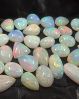 Opalines de feu ovales naturelles éthiopiennes Rafay Gemstone, 307 carats, 42 pièces, taille libre, multicolores, pour la fabrication de bijoux