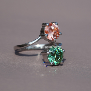 Anillo solitario de compromiso Toi Et Moi de oro blanco clásico de 14kt, ajuste de punta de diamante hecho en laboratorio de corte brillante para fiestas de boda - Product Image 3