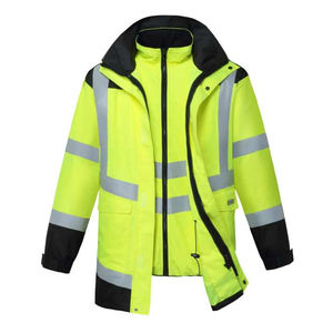 Chaquetas de Trabajo de Seguridad Reflectantes de Alta Visibilidad, Impermeables, Transpirables, de Poliéster, con Diseño de Logotipo Personalizado, para Invierno - Product Image 1