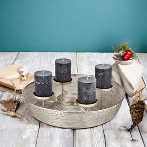 Bougeoir en aluminium argenté poli Petite taille moyenne Décoration de Noël Personnalisable Couleur Design Acme Exports Acheter Inde - Product Image 3