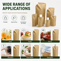 Support imprimé personnalisé écologique en papier kraft pour pochettes recyclables 300ml 1L liquide recharge sac bec biodégradable pour le lait