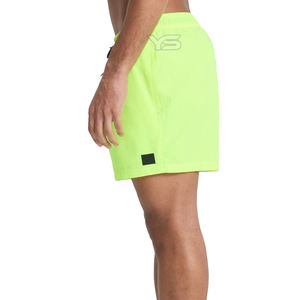 กางเกงขาสั้นออกกำลังกายแบบลำลองของผู้ชายกางเกงเอวสูงปานกลางทำจากผ้าฝ้าย100% มีเชือกผูกกันรอยยับย้อมธรรมดา - Product Image 2