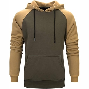 Sudadera con capucha raglán azul y gris para hombre, sudadera con mangas en contraste, sudadera deportiva bicolor, diseño personalizado - Product Image 6