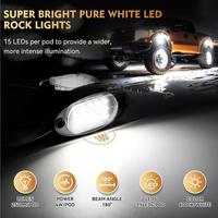 Kit de Luces LED Blancas de 6000k, 4/10/12/16 Pods, Resistentes al Agua IP68 con Cables de Extensión para ATV, RV, UTV, SUV, Camionetas Todoterreno