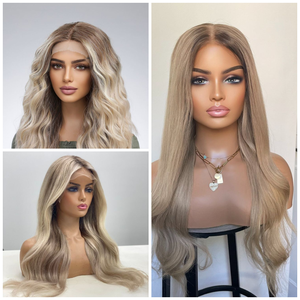 Perruque HD Lace Premium Remy Cheveux Humains en Balayage Couleur Blonde pour un Look Naturel et Élégant - Product Image 1