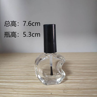Vente en gros de flacons de vernis à ongles en verre transparent ronds et carrés de 5 ml, 10 ml et 15 ml, rechargeables, avec bouchon à pinceau