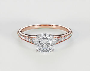 Bague en Moissanite Diamant 2 Carats Personnalisable en Usine, Or Jaune et Blanc 14K 3mm, Pierre Originale, pour Mariage, Anniversaire, Fête, Bijou - Product Image 1