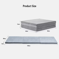Camión cama Camper firme comodidad transpirable malla lados y portátil tri-plegable espuma viscoelástica colchón plegable multifuncional