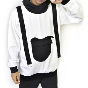 Sweat à capuche surdimensionné personnalisé pour homme, respirant, en molleton épais, avec fermeture éclair, impression 3D en relief, poche avant, doublure 100 % laine, écologique - Product Image 1