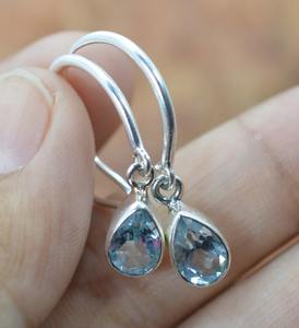 Blue Topaz Gemstone Jewelry For Women Silver Boho Style <b>Earrings</b> Jewelry 925 Sterling Silver Trending <b>Handmade</b> <b>Earrings</b> Gift For - Product Image 5