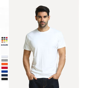 Calidad Premium 95 algodón 5 Spandex dobladillo curvo deportes camiseta hombres gimnasio Fitness camiseta - Product Image 6