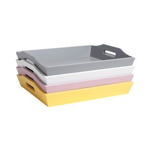 Plateaux en bois de service gaufrage rond artisanat à la main plateaux de service en bois pour ustensiles de cuisine de table vaisselle hôtel maison Bar - Product Image 4