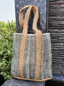 Bolso Tote de Yute Tejido para Mujer, Estilo Bohemio, Diseño Sólido, Cierre Abierto, Gran Capacidad, Ecológico, para Viajes y Uso Diario, Bolso de Hombro - Product Image 1