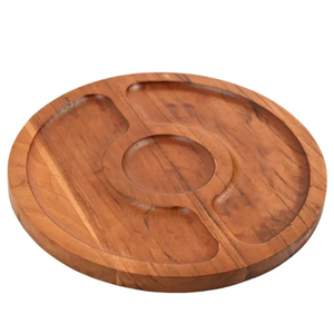 Design tendance Plateaux à dessert en bois royaux classiques à vendre Plateau à biscuits en bois de forme ronde le plus vendu - Product Image 1