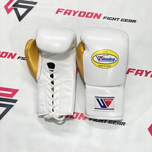 100% Genuine Cowhide Leather Professional Winning Boxing Gloves Custom Made with Lace-Up & Logo Sparring for Outdoor Use - Product Image 6