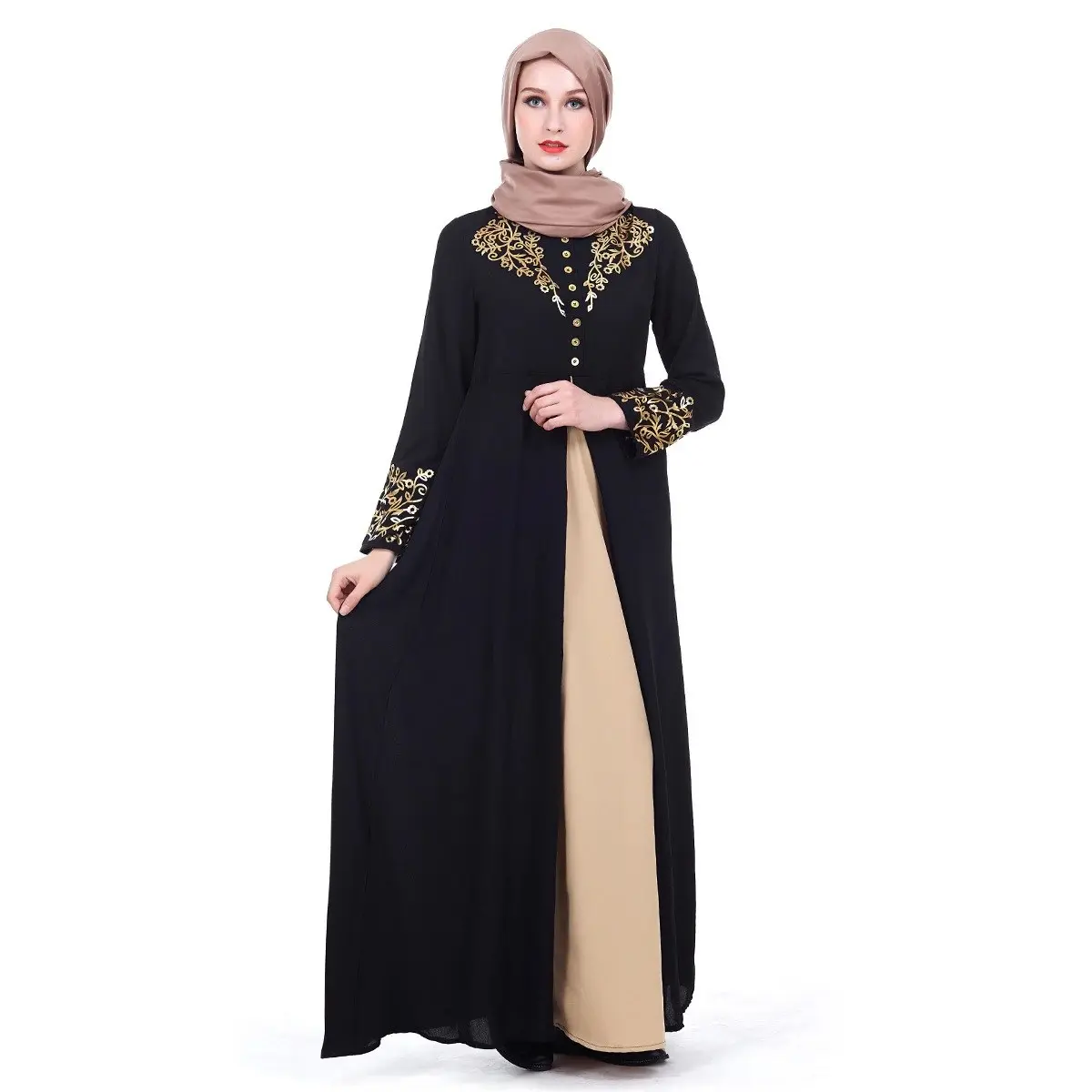 Prezzo a buon mercato sublimazione stampato donna Abaya taglie forti manica lunga vestiti musulmani arabica Dubai Kaftan afhan abbigliamento islamico