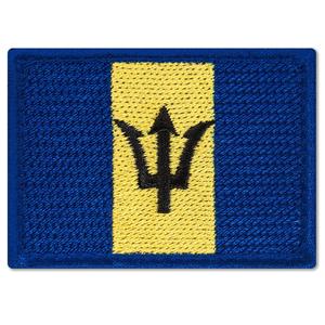 Parche Bordado con la Bandera de Barbados, Emblema Nacional, Impresión Tipográfica, Tela No Tejida - Product Image 2