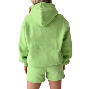 Conjunto de Sudadera con Capucha y Pantalones Deportivos para Mujer, Personalizado al por Mayor, 100% Algodón Tejido, Diseño Sólido Informal - Product Image 3