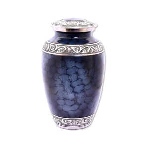 Premium Top Quality White and Silver Color <b>Keepsake</b> Cremation Urn Elegant Design Eco Friendly <b>Memorial</b> Human Ashes Urn - Product Image 4