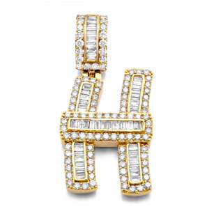 Colgante de diamante Moissanite de plata de ley 925 para hombre, corte Baguette, estilo Hip Hop, claridad VVS mejorada, claridad VVS mejorada - Product Image 1
