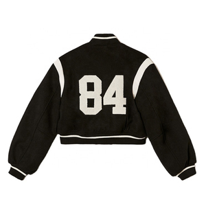 Diseño personalizado buena venta de diseño de cosecha Varsity chaqueta para mujer 2025 nuevo estilo precio razonable mujeres Crop Varsity chaqueta - Product Image 6