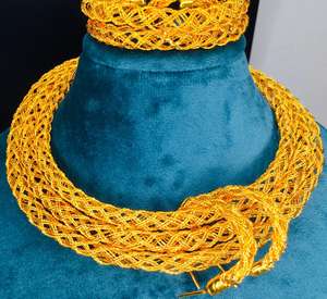 Expédition en 24 heures, collier africain en or 18 carats plaqué or, pour femmes, cadeaux de mariage - Product Image 6