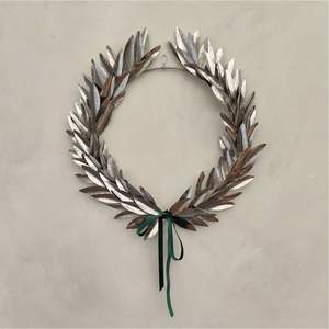 Manufacturer Wholesale <b>Artificial</b> <b>Wreath</b> UV Resistant Metal Leaf Wall Decor Faux Eucalyptus Garland for Seasonal Festival Party - Product Image 3