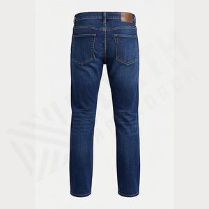 Custom Men's Winter Solid Dark Slim Fit <b>Denim</b> Jeans Comfortable <b>Stretch</b> <b>Fabric</b> Classic Straight Style Quick Dry Lightweight - Product Image 2
