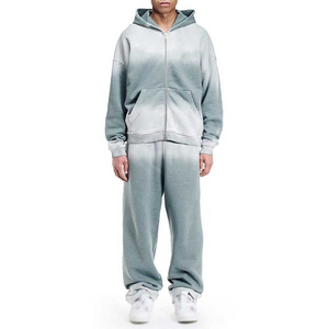 ชุดวอร์มผู้ชายแฟชั่นล่าสุด ซิป ล้างสีแบบ Acid Wash สำหรับฤดูหนาว ดีไซน์ระบายอากาศ ผ้าฝ้าย 100% บริการ OEM ชุดวอร์มซิป ล้างสีแบบ Acid Wash - Product Image 1