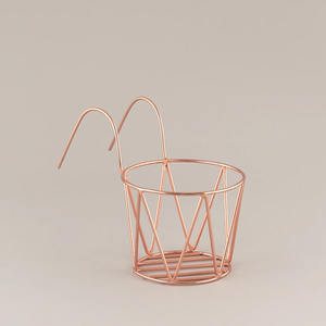 American Design Gold-Finished Metal <b>Wire</b> Railing Planter Hanging <b>Flower</b> Stands for Home & Garden Decor - Product Image 3