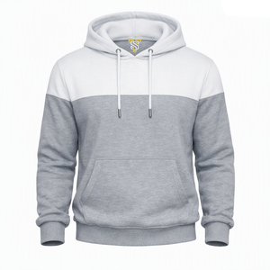 Conjunto Deportivo con Capucha para Hombre en Color Gris con Bloques de Color y Logotipo Frontal, Sudadera y Pantalones Largos Casuales, Transpirables y de Corte Regular - Product Image 2