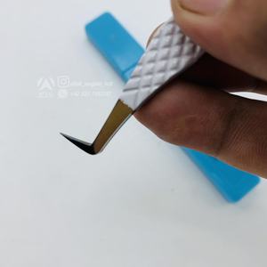 Pince à épiler en acier inoxydable japonaise antistatique de haute qualité à 90 degrés pointes en Micro fibres professionnelles pince à épiler d'extension de cils - Product Image 6