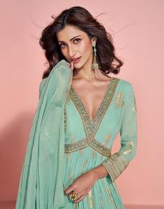 Festival Wear Viscose Jacquard Soie Avec Broderie Travail Salwr Costume Femme Mode Fabricant Et Fournisseur Au Taux Le Plus Bas - Product Image 3