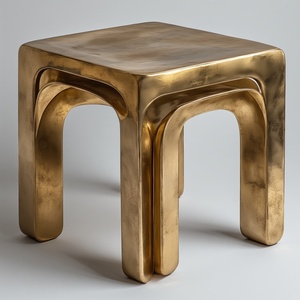 Table d'appoint moderne de luxe nouveau cadre en métal doré recouvert de cuir en bois pour meubles de maison meilleur prix grossiste magasin - Product Image 4