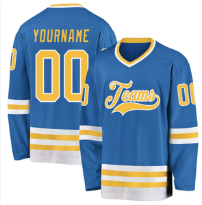 Maillots de hockey sur glace personnalisés en polyester interlock meilleure qualité de chemise à broderie tenue d'équipe style avec nom OEM - Product Image 1