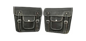 Bolsas de sillín laterales de motocicleta de cuero genuino impermeables Vintage Unisex logotipo personalizado deporte equipaje de lona 2x alforjas de herramientas para - Product Image 6