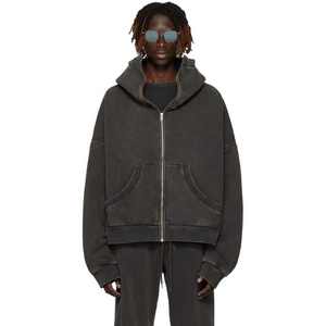 เสื้อฮู้ดดี้ผู้ชายแบบสวมหัว ขายส่ง ปักโลโก้ได้ สีดำล้วน ผ้าฝ้าย 100% กันน้ำ กันลม ลายเรียบ สำหรับฤดูหนาว - Product Image 3