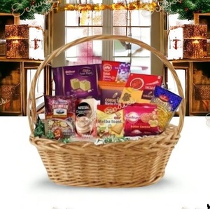 <b>Round</b> with Handle Bamboo <b>Basket</b> for Gift Decoration Bamboo Fruit & Vegetable <b>Basket</b> Decoration Rattan Flower <b>Basket</b> for Gift - Product Image 6