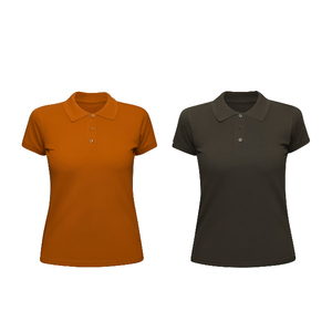 T-shirt polo confortable pour femme tissu en coton léger et respirant, manches courtes, coupe ajustée élégante, idéal pour un usage quotidien - Product Image 2