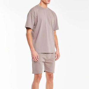 Ensemble de t-shirts et de shorts en coton à la mode pour hommes, vêtements confortables et respirants pour hommes, séchage rapide, ensembles grande taille pour hommes, OEM - Product Image 3