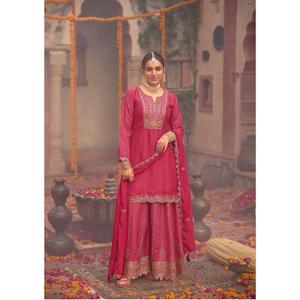 Vente en gros : Ensemble Sharara traditionnel indien et pakistanais pour femmes, idéal pour mariages et fêtes, en Chinon, prix de gros pour créateurs - Product Image 1