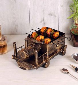 Plateau d'apéritif de train de barbecue de vente chaude avec des brochettes forme irrégulière stocké pour les fêtes au meilleur prix - Product Image 4