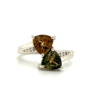 Bague de fête en argent sterling. 925 pour femmes, diamants en tourmaline naturelle, pierres précieuses multicolores, bijoux de mariage fins, bagues cadeaux - Product Image 1