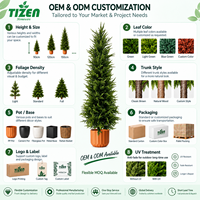 Arbre Topiaire Artificiel en Cèdre 120cm en Pot, Plantes Artificielles en PE, Résistant aux UV, Écologique, Moderne pour Jardin Intérieur et Extérieur