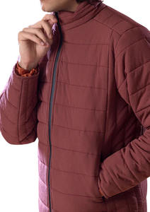 Blouson matelassé chaud d'hiver pour homme, style urbain, 100 % polyester, col montant, coupe ajustée, devant en toile enduite - Product Image 4