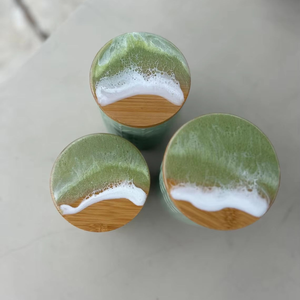 Modern Resin Jar Set with Lid Handmade Storage Container in Natural Color - Product Image 5